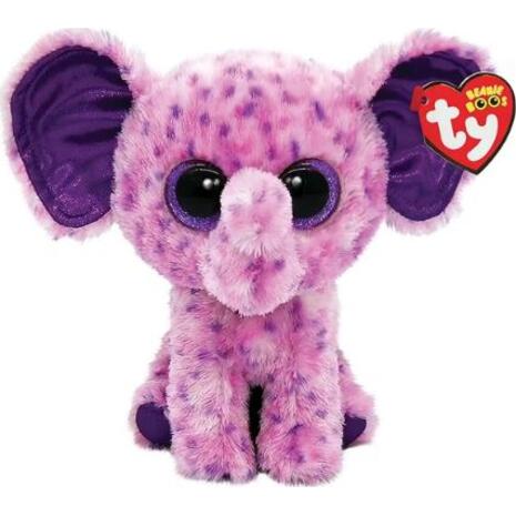 Ty Beanie Boos Eva Χνουδωτό Ελέφαντας Μωβ 15εκ