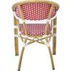 PARIS Πολυθρόνα Bistro Αλουμίνιο Φυσικό, Wicker Άσπρο - Κόκκινο, Στοιβαζόμενη (Ε258,4)