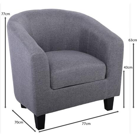 BOGA Πολυθρόνα Σαλονιού Καθιστικού, Ύφασμα Γκρι (Ε7129,7W)