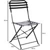 ΖΑΠΠΕΙΟΥ Καρέκλα Κήπου - Βεράντας, Πτυσσόμενη, Μέταλλο Βαφή Μαύρο (σετ 2 τεμαχίων) (Ε517,7W)