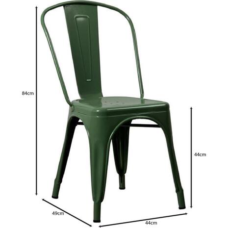 RELIX Καρέκλα Στοιβαζόμενη, Μέταλλο Βαφή Πράσινο (Ε5191,3W)