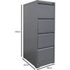 ΦΟΡΙΑΜΟΣ Αρχειοθέτησης Γραφείου 4 Συρτάρια, Μέταλλο Βαφή Γκρι H.133cm (Ε6011,41)