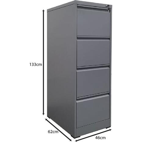 ΦΟΡΙΑΜΟΣ Αρχειοθέτησης Γραφείου 4 Συρτάρια, Μέταλλο Βαφή Γκρι H.133cm (Ε6011,41)