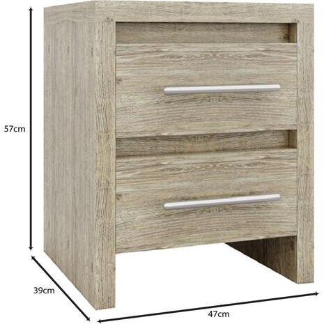 KENNEL Κομοδίνο 2 Συρτάρια, Απόχρωση Sonoma (Ε765,2)