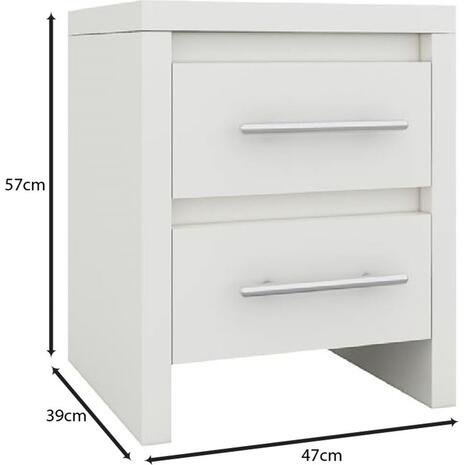 KENNEL Κομοδίνο 2 Συρτάρια, Απόχρωση Άσπρο (Ε765,3)