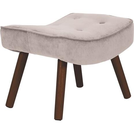 ALMA Σκαμπό - Υποπόδιο, Ύφασμα Velure Ανοιχτό Καφέ, Πόδια Καρυδί, K/D (Ε7141,21Κ)