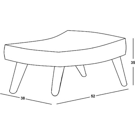 ALMA Σκαμπό - Υποπόδιο, Ύφασμα Velure Καφέ, Πόδια Καρυδί, K/D (Ε7141,81Κ)