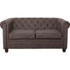 CHESTERFIELD Newport Kαναπές 2Θέσιος Σαλονιού -Καθιστικού, Ύφασμα Antique Look Καφέ (Ε9420,23)