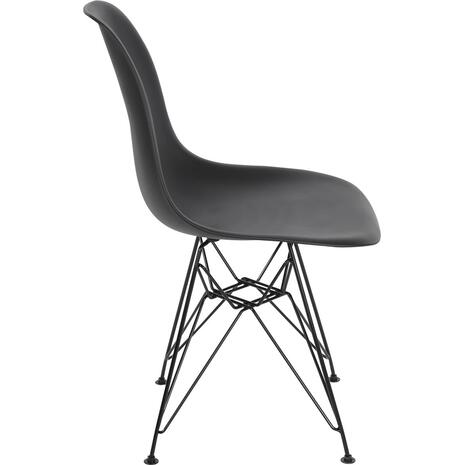 ART Καρέκλα Τραπεζαρίας Μέταλλο Βαφή Μαύρο - PP Μαύρο (σετ 4 τεμαχίων) (ΕΜ127,2)