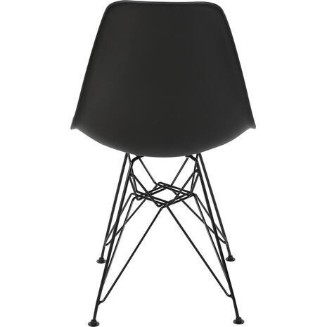 ART Καρέκλα Τραπεζαρίας Μέταλλο Βαφή Μαύρο - PP Μαύρο (σετ 4 τεμαχίων) (ΕΜ127,2)