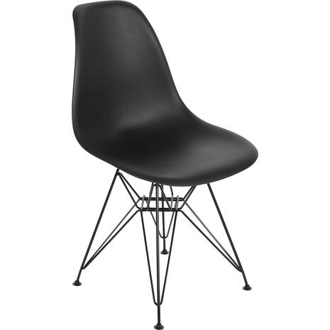 ART Καρέκλα Τραπεζαρίας Μέταλλο Βαφή Μαύρο - PP Μαύρο (σετ 4 τεμαχίων) (ΕΜ127,2)