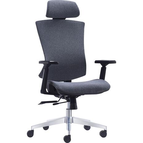 BF9600 Πολυθρόνα Γραφείου Διευθυντή, Βάση Αλουμινίου, Ύφασμα Γκρι (ΕΟ589,2)
