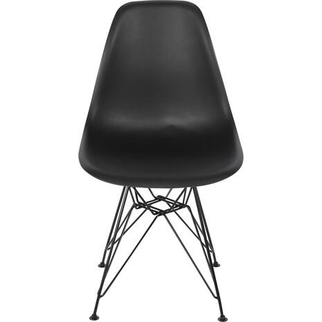 ART Καρέκλα Τραπεζαρίας Μέταλλο Βαφή Μαύρο - PP Μαύρο (σετ 4 τεμαχίων) (ΕΜ127,2)