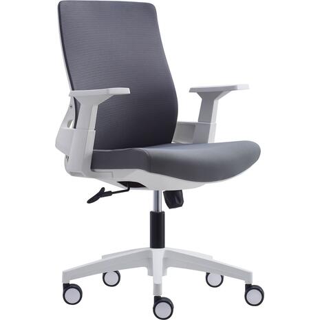 BF8950 Πολυθρόνα Γραφείου Άσπρο - Γκρι, Mesh Γκρι, Ύφασμα Γκρι (ΕΟ529,30)