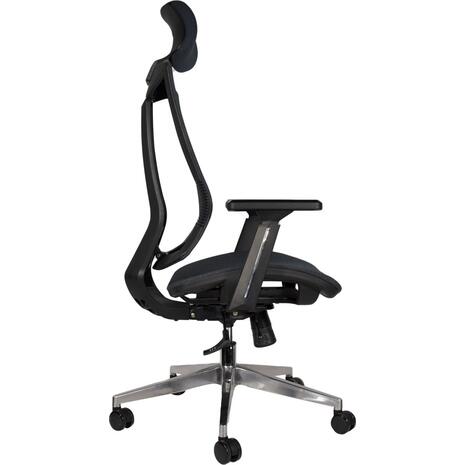 BF9600 Πολυθρόνα Γραφείου Διευθυντή, Βάση Αλουμινίου, Ύφασμα Μαύρο (ΕΟ589,1)