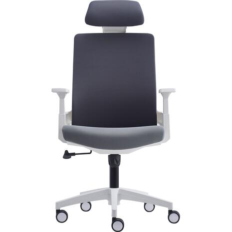 BF8900 Πολυθρόνα Γραφείου Διευθυντή, Άσπρο - Γκρι, Mesh Γκρι, Ύφασμα Γκρι (ΕΟ528,30)