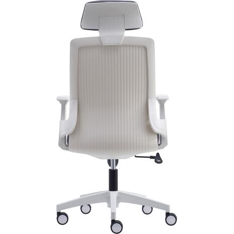 BF8900 Πολυθρόνα Γραφείου Διευθυντή, Άσπρο - Γκρι, Mesh Γκρι, Ύφασμα Γκρι (ΕΟ528,30)