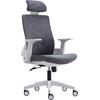 BF8900 Πολυθρόνα Γραφείου Διευθυντή, Άσπρο - Γκρι, Mesh Γκρι, Ύφασμα Γκρι (ΕΟ528,30)