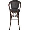 COSTA Σκαμπό BAR με Πλάτη, Αλουμίνιο Απόχρωση Καρυδί, Textilene Μαύρο (Ε289)