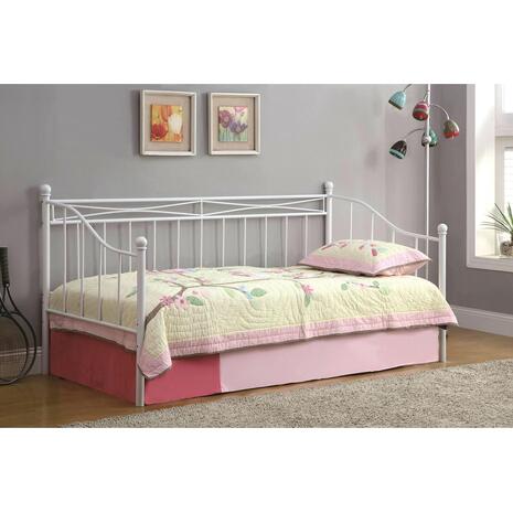 MARIN Set: Daybed με Στρώμα 90x190 + Βοηθητικό Κρεβάτι με Στρώμα 85x185 Μέταλλο Άσπρο (Ε8043,2S)