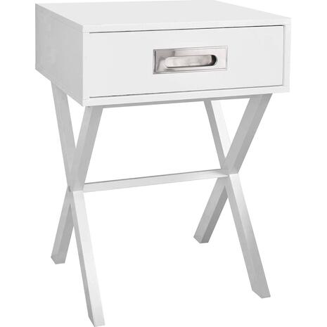 WICK Κομοδίνο Άσπρο Λάκα MDF (Ε749,3)