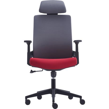 BF8900 Πολυθρόνα Γραφείου Διευθυντή, Mesh Γκρι, Ύφασμα Μπορντώ (ΕΟ528,20)