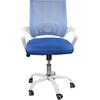 BF2101-SW Πολυθρόνα Γραφείου με Ανάκλιση Άσπρο - Mesh Μπλε (ΕΟ254,3SW) (Μπλε)