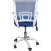 BF2101-SW Πολυθρόνα Γραφείου με Ανάκλιση Άσπρο - Mesh Μπλε (ΕΟ254,3SW) (Μπλε)