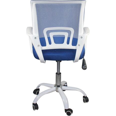 BF2101-SW Πολυθρόνα Γραφείου με Ανάκλιση Άσπρο - Mesh Μπλε (ΕΟ254,3SW) (Μπλε)