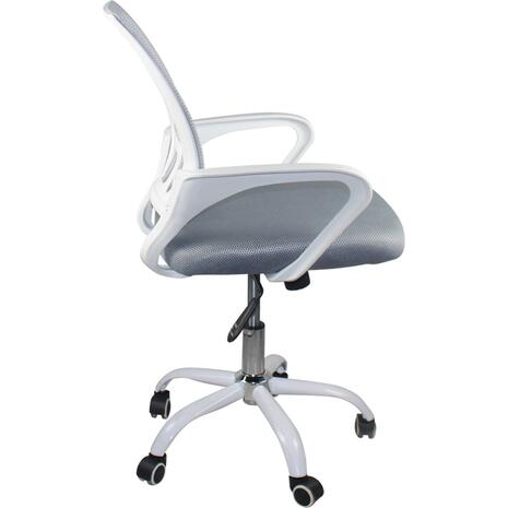 BF2101-SW Πολυθρόνα Γραφείου με Ανάκλιση Άσπρο - Mesh Γκρι (ΕΟ254,1SW)