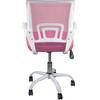 BF2101-SW Πολυθρόνα Γραφείου με Ανάκλιση Άσπρο - Mesh Ροζ (ΕΟ254,7SW) (Ροζ)