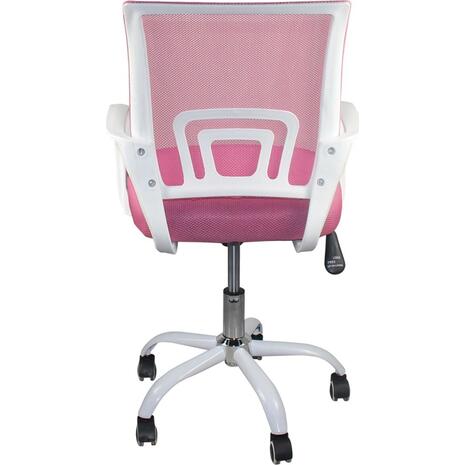 BF2101-SW Πολυθρόνα Γραφείου με Ανάκλιση Άσπρο - Mesh Ροζ (ΕΟ254,7SW) (Ροζ)