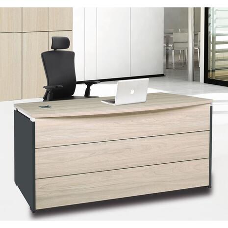 PROGRESS Γραφείο 140x80cm Απόχρωση Elm-Sky Grey (ΕΟ832) (Elm - Grey)