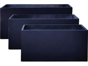 FLOWER POT-12 Set 3 τεμαχίων: 80x40x40cm + 100x45x45cm + + 122x55x55 Απόχρωση Dark Grey (Ε6311,S)