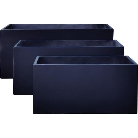FLOWER POT-12 Set 3 τεμαχίων: 80x40x40cm + 100x45x45cm + + 122x55x55 Απόχρωση Dark Grey (Ε6311,S)