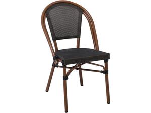 COSTA Καρέκλα Dining Αλουμινίου, Απόχρωση Καρυδί Textilene Μαύρο (Ε288)