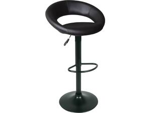 BELT Σκαμπό BAR με Πλάτη, Μέταλλο Βαφή Μαύρο, PU Μαύρο, Ρύθμιση Ύψους, Περιστρεφόμενο (σετ 2 τεμαχίων) (ΕΜ204,3Μ)