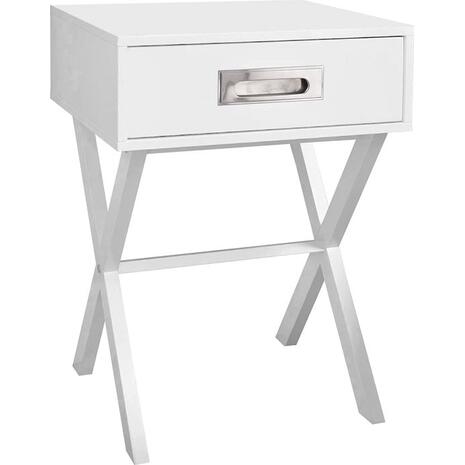 WICK Κομοδίνο Άσπρο Λάκα MDF (Ε749,3)