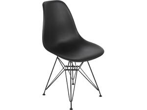 ART Καρέκλα Τραπεζαρίας Μέταλλο Βαφή Μαύρο - PP Μαύρο (σετ 4 τεμαχίων) (ΕΜ127,2)