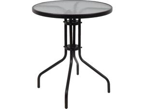 BALENO Τραπέζι Κήπου - Βεράντας, Μέταλλο Βαφή Μαύρο, Γυαλί Tempered (Ε2400,3W)