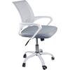 BF2101-SW Πολυθρόνα Γραφείου με Ανάκλιση Άσπρο - Mesh Γκρι (ΕΟ254,1SW)