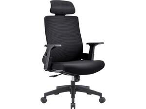 BF8900 Πολυθρόνα Γραφείου Διευθυντή, Mesh Μαύρο, Ύφασμα Μαύρο (ΕΟ528,10)