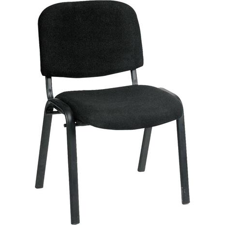 SIGMA Καρέκλα Στοιβαζόμενη Γραφείου Επισκέπτη, Μέταλλο Βαφή Μαύρο, Ύφασμα Μαύρο (ΕΟ550,18W) (Μαύρο)