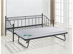 MARIN Set: Daybed (για στρώμα 90x190) + Βοηθητικό Κρεβάτι με Στρώμα 185x85 Μέταλλο Μαύρο (Ε8043,11)