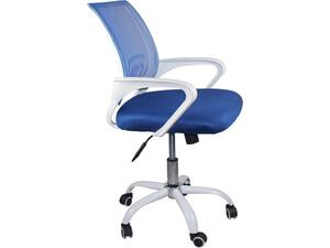 BF2101-SW Πολυθρόνα Γραφείου με Ανάκλιση Άσπρο - Mesh Μπλε (ΕΟ254,3SW) (Μπλε)