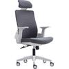 BF8900 Πολυθρόνα Γραφείου Διευθυντή, Άσπρο - Γκρι, Mesh Γκρι, Ύφασμα Γκρι (ΕΟ528,30)