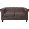 CHESTERFIELD Newport Kαναπές 2Θέσιος Σαλονιού -Καθιστικού, Ύφασμα Antique Look Καφέ (Ε9420,23)