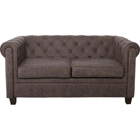 CHESTERFIELD Newport Kαναπές 2Θέσιος Σαλονιού -Καθιστικού, Ύφασμα Antique Look Καφέ (Ε9420,23)