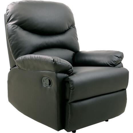 LUISA Πολυθρόνα Relax Σαλονιού - Καθιστικού Pu Μαύρο (Ε9780,4P)