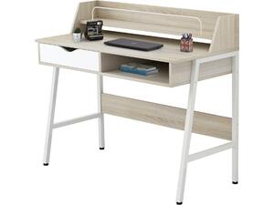 ΓΡΑΦΕΙΟ OLIVIER HM2129.01 ΜΕΛΑΜΙΝΗ ΣΕ SONAMA-ΛΕΥΚΟ-ΛΕΥΚΟΣ ΜΕΤΑΛΛΙΚΟΣ ΣΚΕΛΕΤΟΣ 104x48x89Υεκ